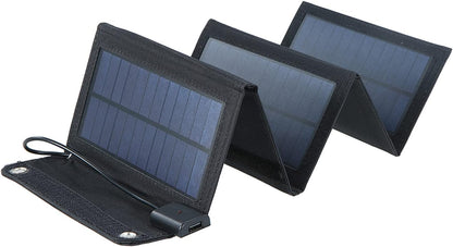 Solar Panel, 20W Solar Charger Foldable Solar Panel with USB Ports Waterproof Camping Travel Black