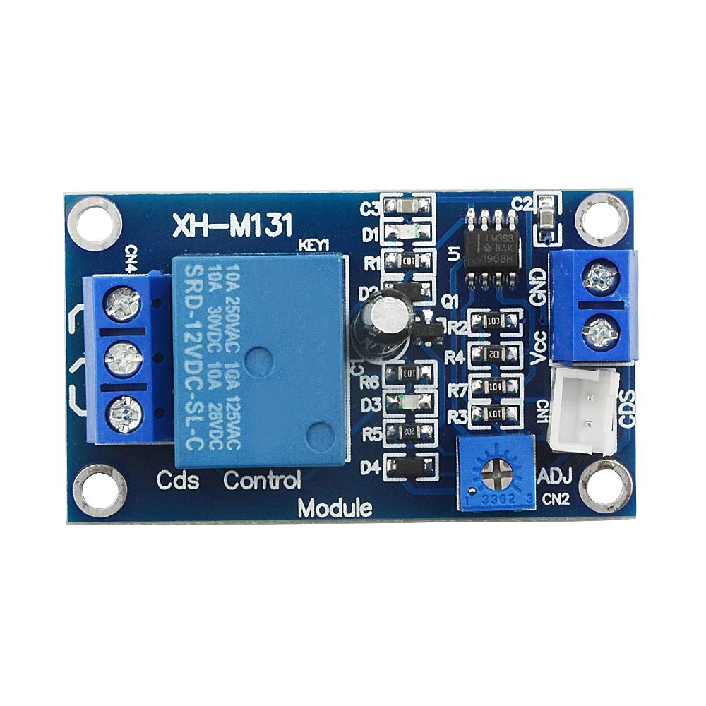 WMYCONGCONG 4 PCS XH-M131 DC 12V Light Automatic Control Switch Photoresistor Relay Module Detection Sensor with Cable
