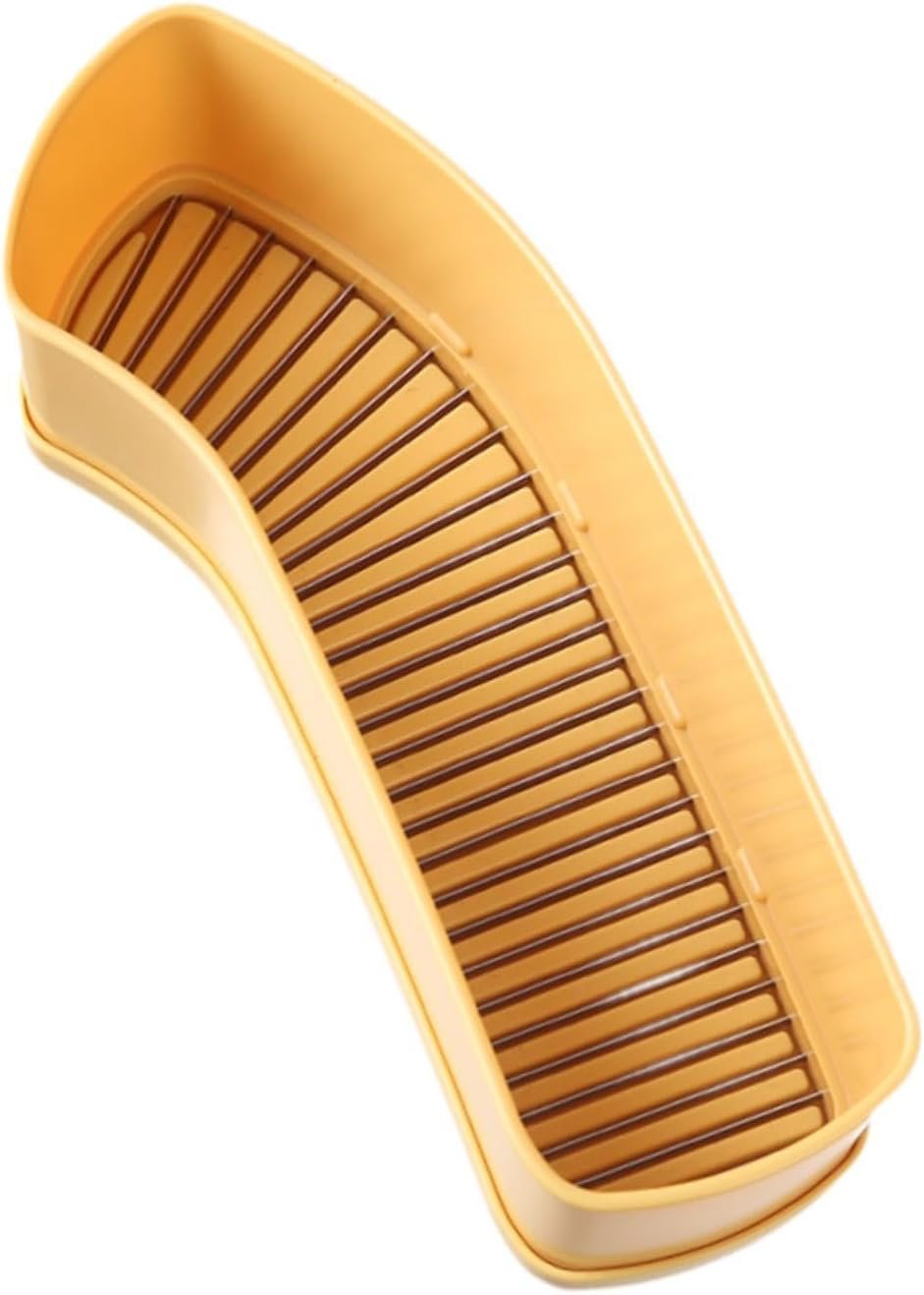yuksok Banana Slicer Cucumber Fruit Cutter Kitchen Tool 10.4x3x2.8inch for Quick Meal Prep Detachable Base Multifunctional Portable, Yellow