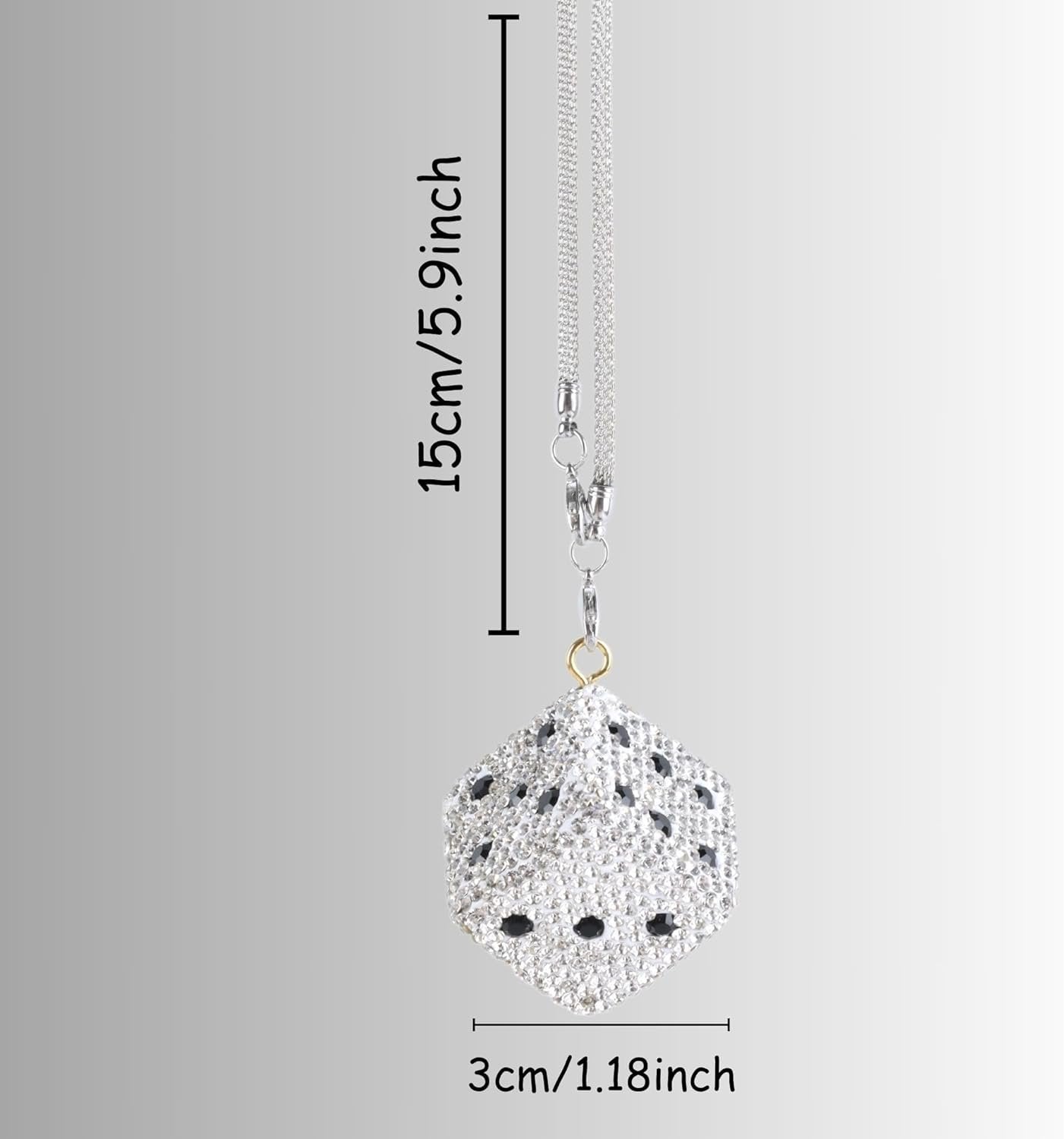 MOTOFITOOL Creative Hanging Dice with Dots Car Rearview Mirror Charm, Bling Car Charm, Rear View Mirror Accessories, Stylish Auto Interior Decor