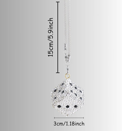 MOTOFITOOL Creative Hanging Dice with Dots Car Rearview Mirror Charm, Bling Car Charm, Rear View Mirror Accessories, Stylish Auto Interior Decor