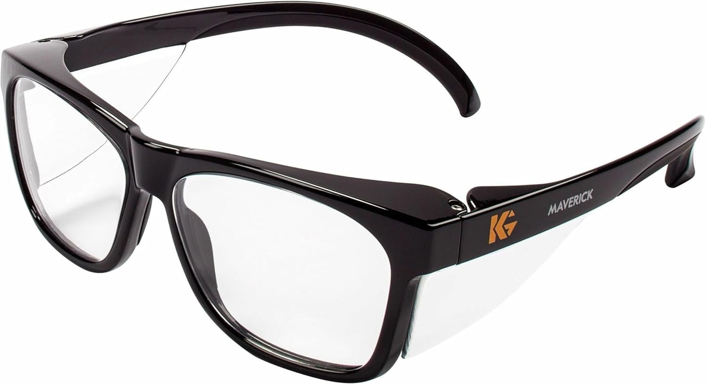 KleenGuardâ„¢ V30 Maverick Eye Protection (49309), with KleenVisionâ„¢ Anti-Fog Coating, Clear Lenses, Black Frame (Qty 1), Clear Lenses/Black Frame
