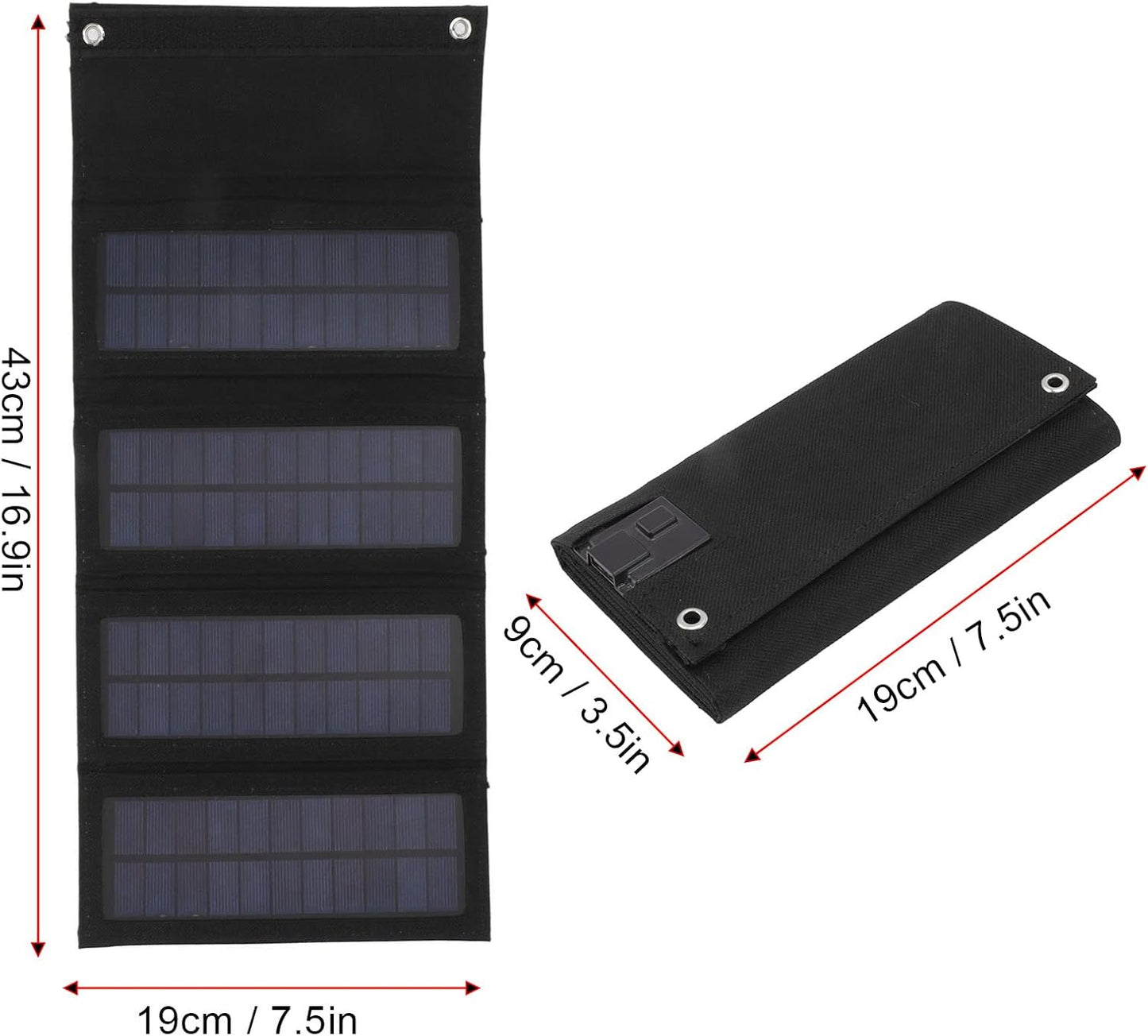 Solar Panel 40W, Foldable Portable Monocrystalline Silicon Solar Panel with USB Interface for Cell Phone, Tablet, Folding Power Station Generator for Camping, Emergency Power