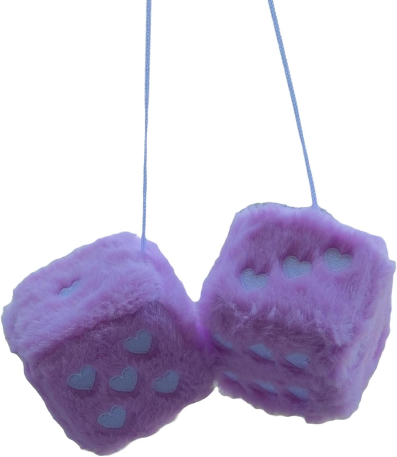 Car Interior Accessories Dice | 1 Pair Car Decorative Dice Pendant - Auto Plush Soft Dice Heart Embroidery Design for Door Handle Wall Decor