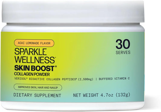 Skin Boost (Acai Lemonade) [30-Serves] | Collagen Powder Supplement with VERISOL Bioactive Hydrolyzed Collagen Peptides & Vitamin C to Improve Skin, Hair & Nail Health