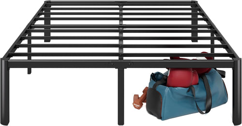 Zinus Van Double Bed Frame 40cm Metal Bed Base | Steel Slat Mattress Support | Bedroom Furniture, Black
