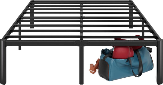 Zinus Van Double Bed Frame 40cm Metal Bed Base | Steel Slat Mattress Support | Bedroom Furniture, Black
