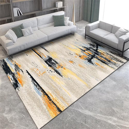 RUGMRZ Tappeto Palestrina Bambini 180 x 220 cm Tappeto Lungo giallo Design moderno della pittura a inchiostro grigio grigio Accessori per il soggiorno indossabili