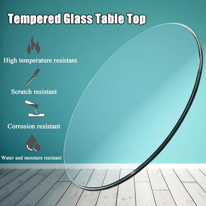 Trasparente Round Table Surface, Glass Table Tops 60-70 cm, DIY Circular Glass, Heavy-Duty Table Cover, Stylish Home Decor, Durevole Crystal Tabletop for Dining Gold Coffee Tavoli