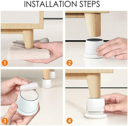 iToQ 2X Rialzi per Letto Regolabili Rialzi per Mobili per Impieghi Gravosi Divano Tavolo Divano Sollevatore a Pavimento - Bianca