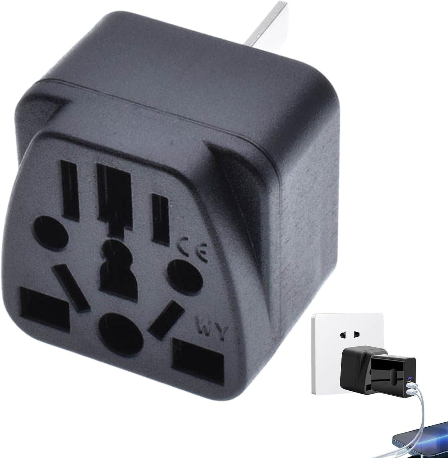 Travel Plug Adapter - UK Au 3 Socket Charger Adapter | Electronic Device Charging Accessories for Travel, Business Travel, Australia. Bseid