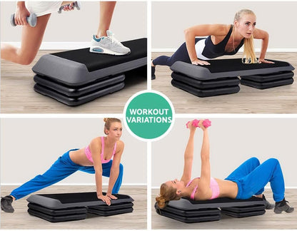 2X Aerobic Step Risers Everfit Add-on Riser Pair for Aerobic Step Platform 5CM Height Commercial-Grade Stack-up Home Gym Cardio Fitness Indoor Workout Exercise Accessory 40cm x 40cm Non-skidding Pad