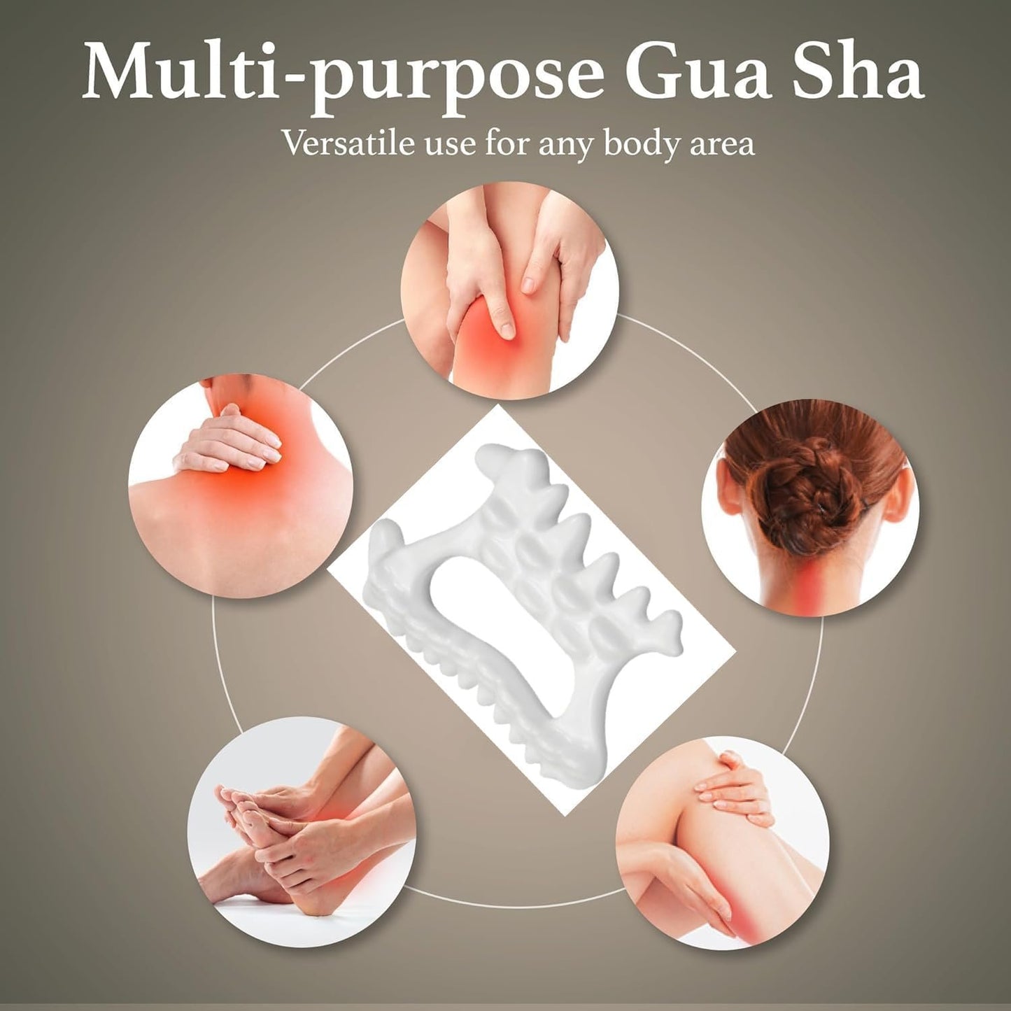 Liahelianx Advanced Non-Toxic Ceramic Gua Sha Professional Myofascial Release Tool for Face & Body, Deep Tissue Massager with Ergonomic Design for Body Contouring