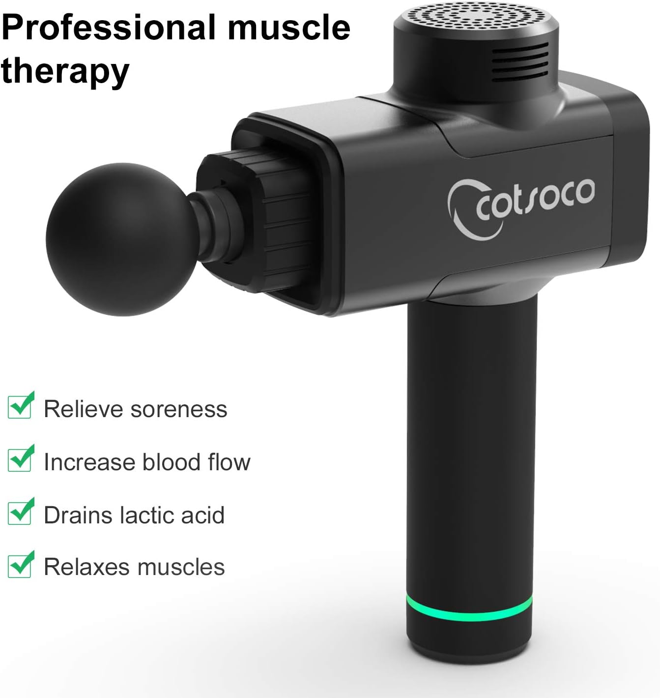 Massage Gun, Muscle Percussion Massager, 4 Massage Heads and 5 Speed, Silent Massager, Christmas Gift for Your Family
