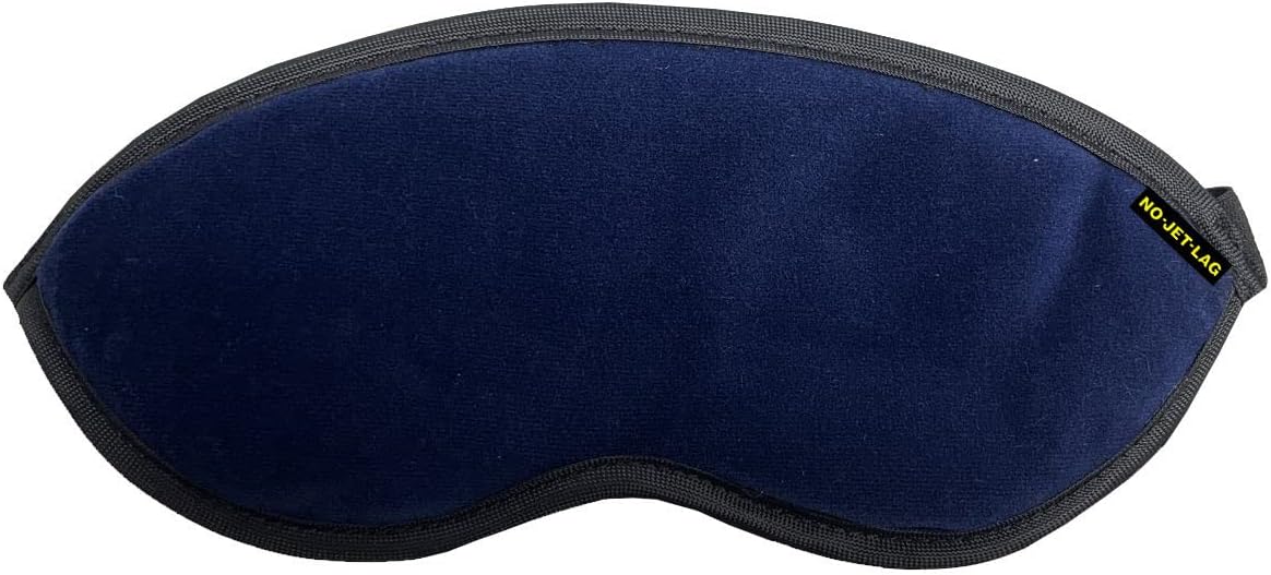 No Jet Lag Comfort Travel Eye Mask with Adjustable Straps, Padded Soft, Navy, Travel Essential, Blocks light, Improves Sleep Quality. Sleep Aid, For Men, Women, Kids