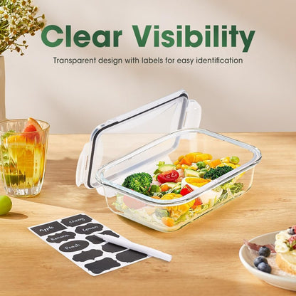 ZUNI 10 PCS Food Storage Containers with Lids Airtight (10 Lids &10 Containers), Plastic Meal Prep Containers for Home & Kitchen, BPA-Free, Leak Proof, Microwave/Dishwasher Safe with Labels & Pen