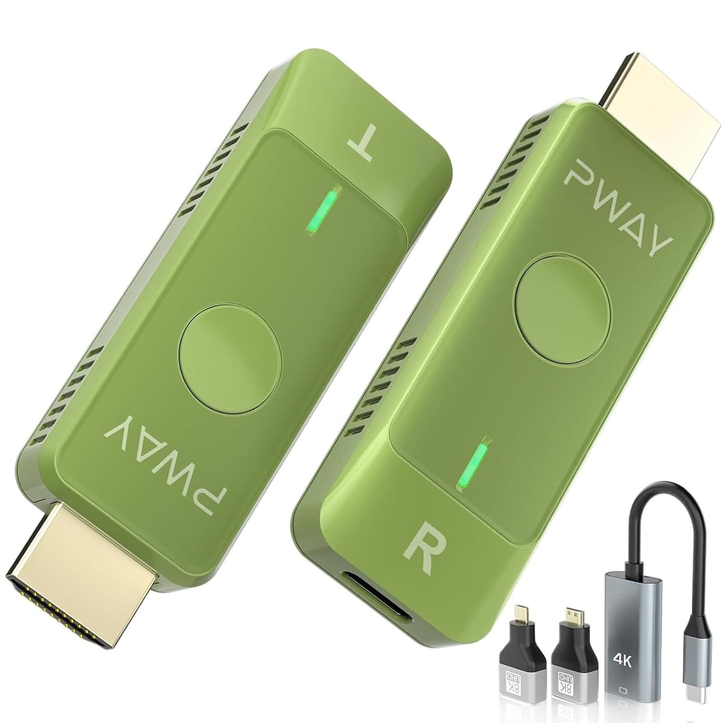 Wireless HDMI Transmitter and Receiver with 4K Adapter Decode, Plug & Play Portable 2.4G/5G 1080P Wireless HDMI Extender Kit for Streaming Video and Audio to Monitor from Laptop/PC/TV Box/Projector