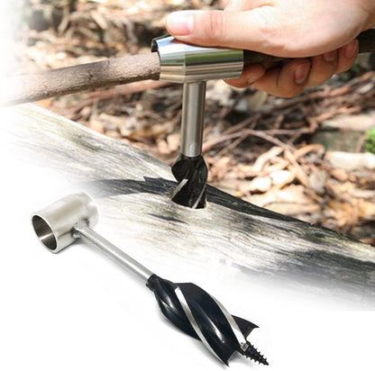 Necygoo Manual Auger Survival Tools Includes Hand Auger Wrench and Camping Tripod Board with Chain for Cookware Hanging Bushcraft Survival Settlers Tool