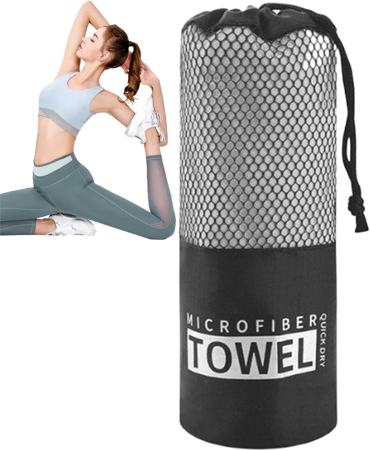 Quick Drying Beach Towel, Microfiber Sandproof Bath Towel, Ultra-Absorbent Workout Gear, Portable Fast-Dry Cloth for Fitness and Travel, 15.75x31.5 inches, Microfiber