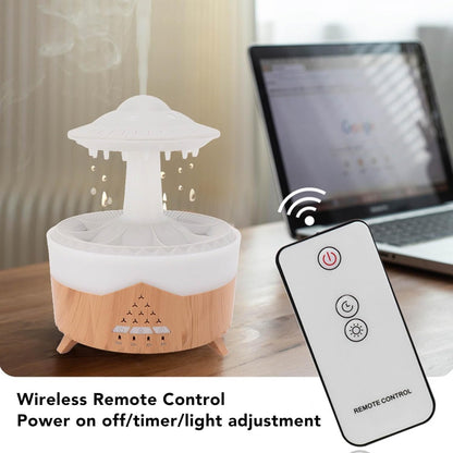Fockety Rain Cloud Humidifier Water Drip, 3 in 1 350ml Rain Cloud Diffuser with Remote Control & Timer, Aromatherapy Essential Oil Diffuser, Raining Cloud Night Light, Rain Drop
