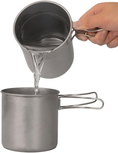 Camping Pots, 2X Stainless Steel, Outdoor Cooking Set, Capacity, Portable Survival Equipment, Lightweight Hiking Gear, Travel Meal Prep Tool, Picnic Supplies, 1000ml