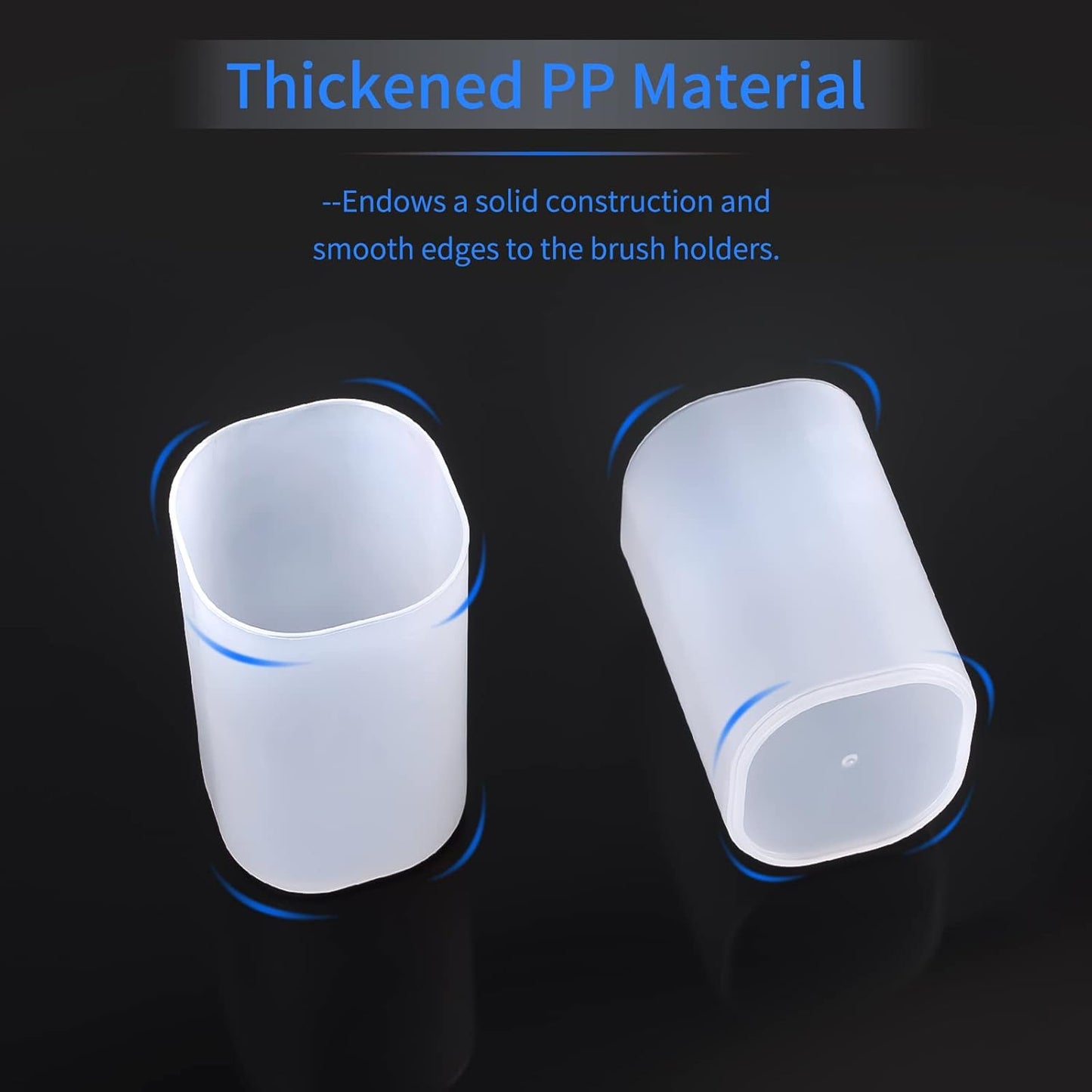 2 pcs Makeup Brush Holder,Multipurpose Makeup Brush Case Organizer, Clear Pen Cups Plastic Pencil Holder for Desk Accessories,Cosmetics Brushes Organizer for Home & School & Office