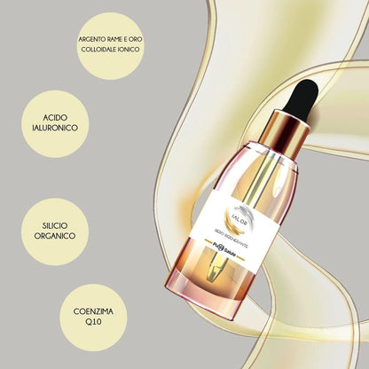 SEB - Hyalor Serum – 100 ml in Airless Bottle, Anti-Age, Natural, Hyaluronic Acid, Silver Gold and Colloidal Copper, Coenzyme Q10 and Organic Silicon