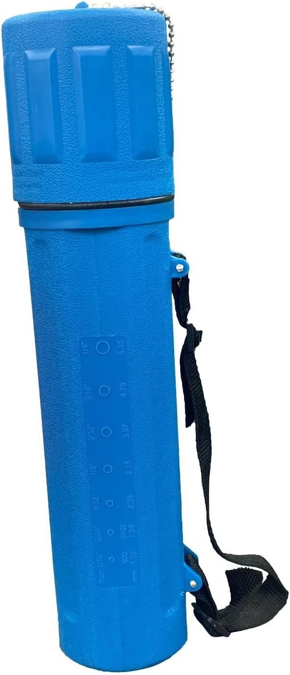 Oshhni Welding Rod Holder Welding Rod Canister 15 inch Airtight with Strap Workspace Organization Airproof Welding Rod Storage Tube, Blue