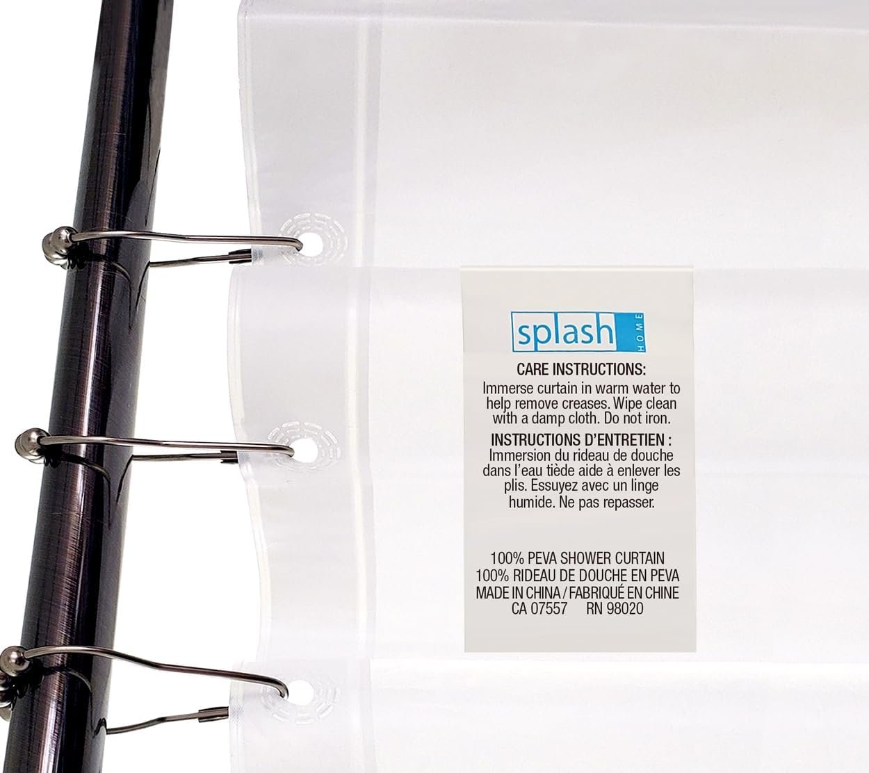 Splash Home Peva 4G Baleen Curtain Liner Design for Bathroom Showers and Bathtubs Free of PVC Chlorine and Chemical Smell-Eco-Friendly-100% Waterproof, 72 X 70 inch-Hazel, 70 x 72 Inch, Aqua
