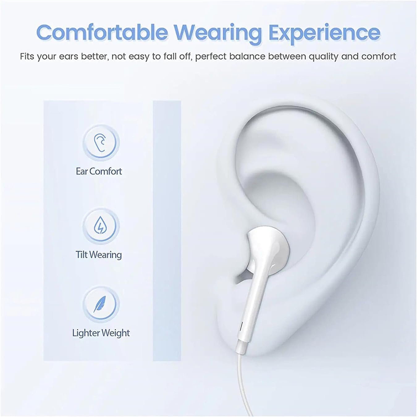 2 Pack Apple Earbuds/Headphones/Earphones with 3.5mm Wired Earbuds [Apple MFi Certified] Built-in Microphone&Volume Control Compatible with iPhone,lPad,lPod,PC,MP3/4,Android Most 3.5mm Audio Devices