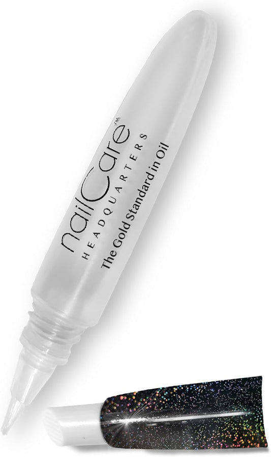 Nail Care Headquarters Refillable Holographic Cuticle Oil Pen for Nails - Empty Holo Squeeze Nail Oil Pen with brush by Bliss Kiss | 1 Pen