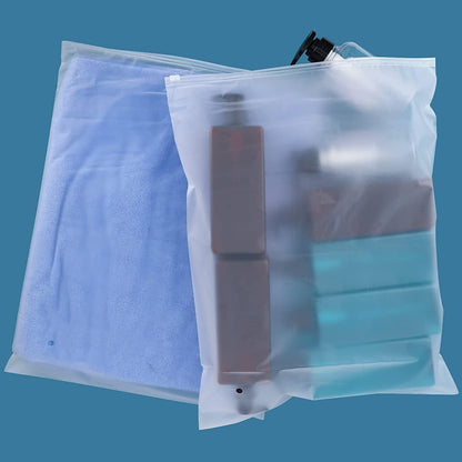 ENPOINT Packaging Clothing Bags, 50PCS 12x16 inch Poly Plastic Bag for Clothes, Frosted Ziplock Bags for Packing Selling Apparel Organization, Custom T Shirts, Pillowcases, with Vent Holes, 3 Mil