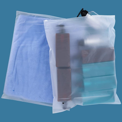 ENPOINT Packaging Clothing Bags, 50PCS 12x16 inch Poly Plastic Bag for Clothes, Frosted Ziplock Bags for Packing Selling Apparel Organization, Custom T Shirts, Pillowcases, with Vent Holes, 3 Mil