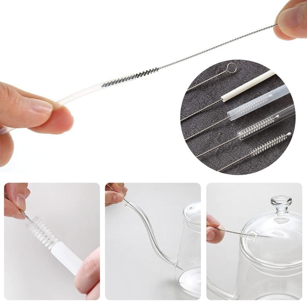 Pipe Straw Cleaner Brush 12 inch Long, 10 PCS Set Bristles Diameter(4+8+10+12+16mm) for Cleaning Straw, Pipe, Sippy Cup, Bottle and Tube