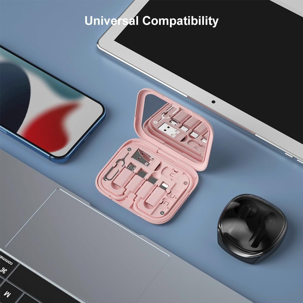 USB-C to USB Adapter, USB C Male Cable Box Contains Makeup Mirror/USB C Cable/Micro USB to USB C/USB A to USB C, Cell Phone OTG Adapters for iPhone 14/15, Google Pixel, Samsung Galaxy…