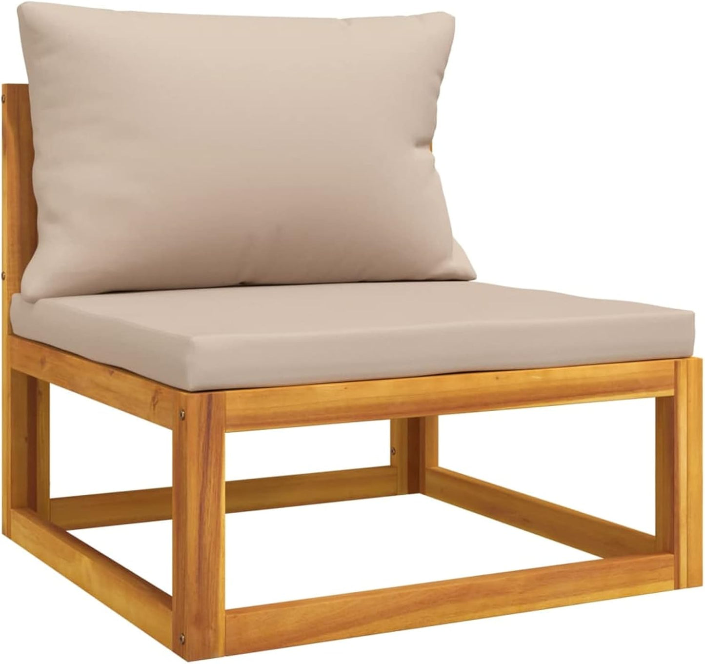 Homgoday 5-Piece Garden Living Room Set with Cushions Taupe Solid Wood, Garden Living Room, Sun Lounger, Sofa Bed Furniture, for Outdoor Patio, Pool, Balcony