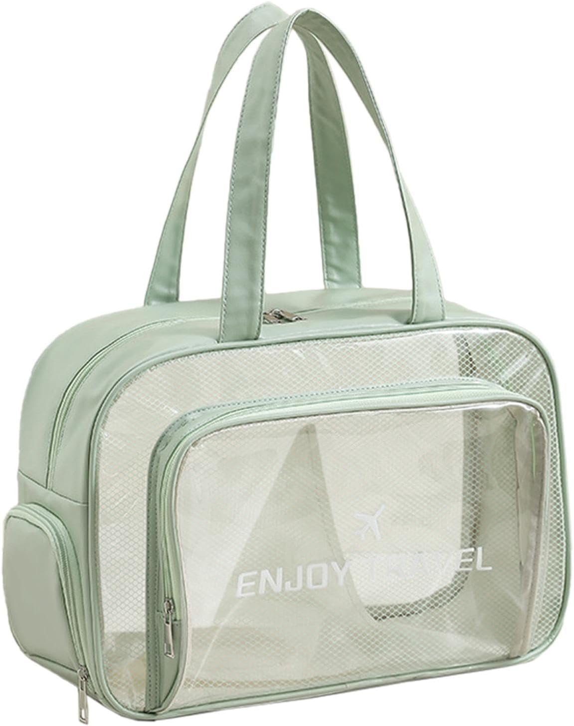 shpuuyy Clear Travel Bags for Toiletries - Waterproof Large Zippered Pouch for Beach Swimming Pool,Portable Fitness Sports Bag, Travel Organizer, Cosmetic Makeup Bags, Holds Shoes Towels