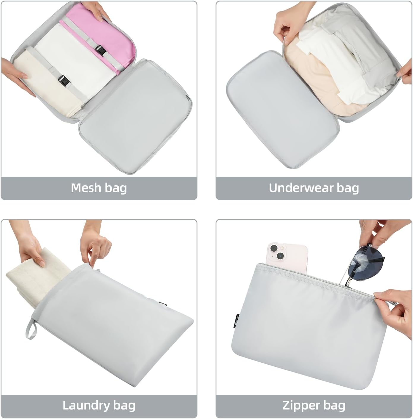 BAGAIL Pack of 10 Packing Cubes of Various Sizes for Travel Accessories Luggage Carry On Suitcase