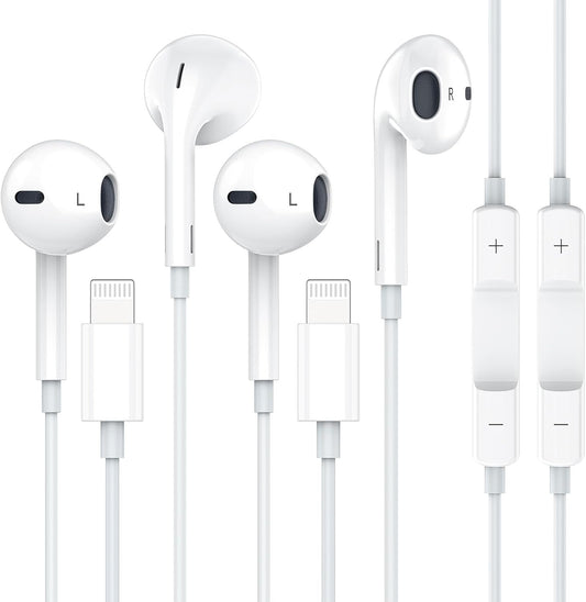 Apple Earbuds with Lightning Connector, 2Pack iPhone Wired Earphones [Apple MFi Certified] with Microphone Volume Control Music and Calling Headphones for iPhone 14/13/12/11/SE/X/XR/XS