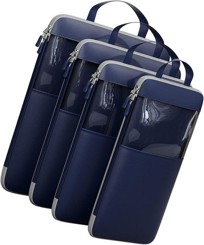 CAUNLA Set of 4 Efficient Luggage Organization Bags Functional Organized Packing Container Expandable Compression Cubes Bags