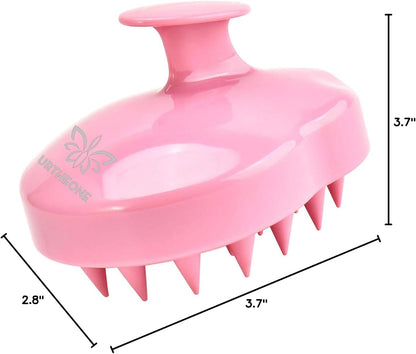 Soft Silicone Hair Scalp Massager Shampoo Brush for Wet Dry Oily Curly Straight Thick Thin Rough Long Short Natural Men Women Kids Pets Hair Care Tools（Pink