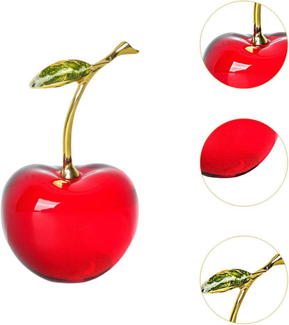 yuksok Fruit Cherry Statue Modern Cherry Figurine Cute Coffee Table Embellishment Tabletop Centerpiece for Car Dashboard Dining Room