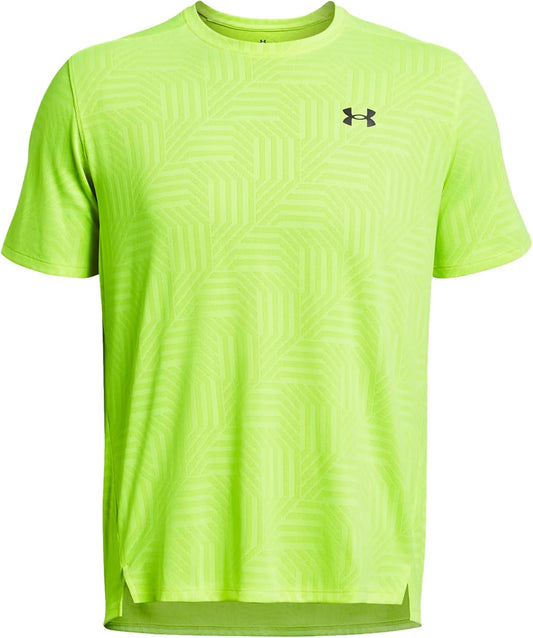 UNDER ARMOUR UA Tech Vent P24 Yellow Breathable Fitness Crew Neck T-Shirt, High Vis Yellow, XL