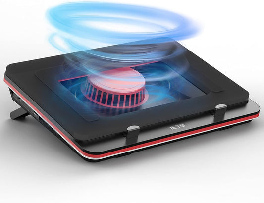IETS GT500 Powerful Turbo Fan (4200 RPM) Laptop Cooling Pad with Continuous Speed, Sealing Foam for Rapid Cooling Gaming Laptop, 13-17.3 Inch Laptop Cooler with Dust Filter