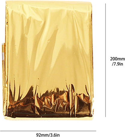 Emergency Blanket Survival Blanket Thermal Reflective Camping Blanket for Outdoor Emergency Rescue (gold-5pcs)
