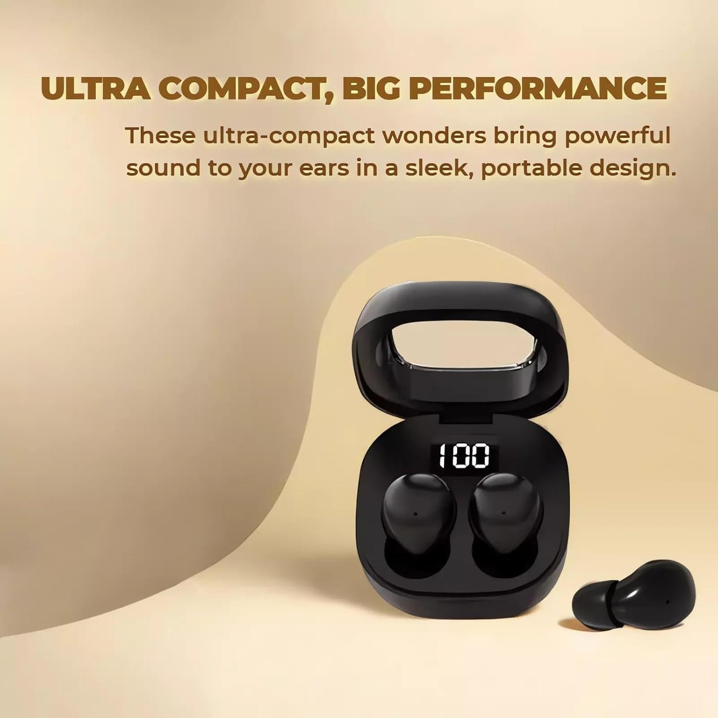 Wireless Smallest Sleep Earbuds, Ultra Small Earphones, Hidden Sleep Headphones, Noise Cancelling Earbuds, Ear Buds for Sleeping, Working, Hiking (Black)