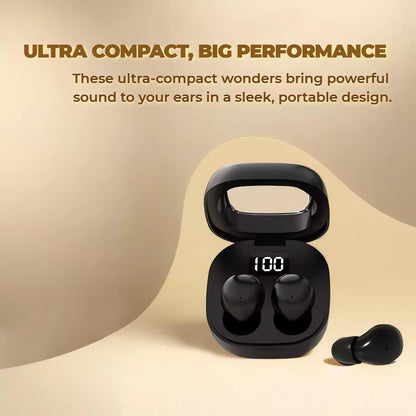 Wireless Smallest Sleep Earbuds, Ultra Small Earphones, Hidden Sleep Headphones, Noise Cancelling Earbuds, Ear Buds for Sleeping, Working, Hiking (Black)