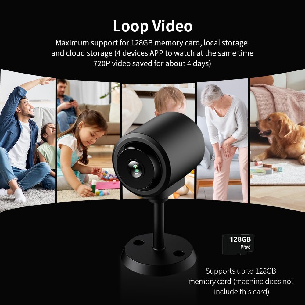 1080p Security Camera (2.4G Only), Small Indoor Camera, WiFi Wireless, Night Vision, Motion Detection, Nanny Cams Wireless with Cell Phone App and Sound for Home Baby Pet Monitoring