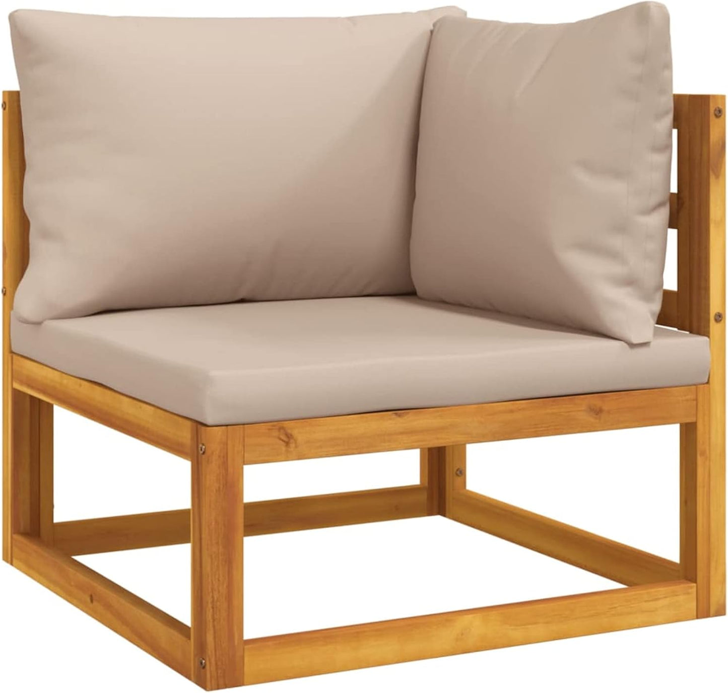 Homgoday 5-Piece Garden Living Room Set with Cushions Taupe Solid Wood, Garden Living Room, Sun Lounger, Sofa Bed Furniture, for Outdoor Patio, Pool, Balcony