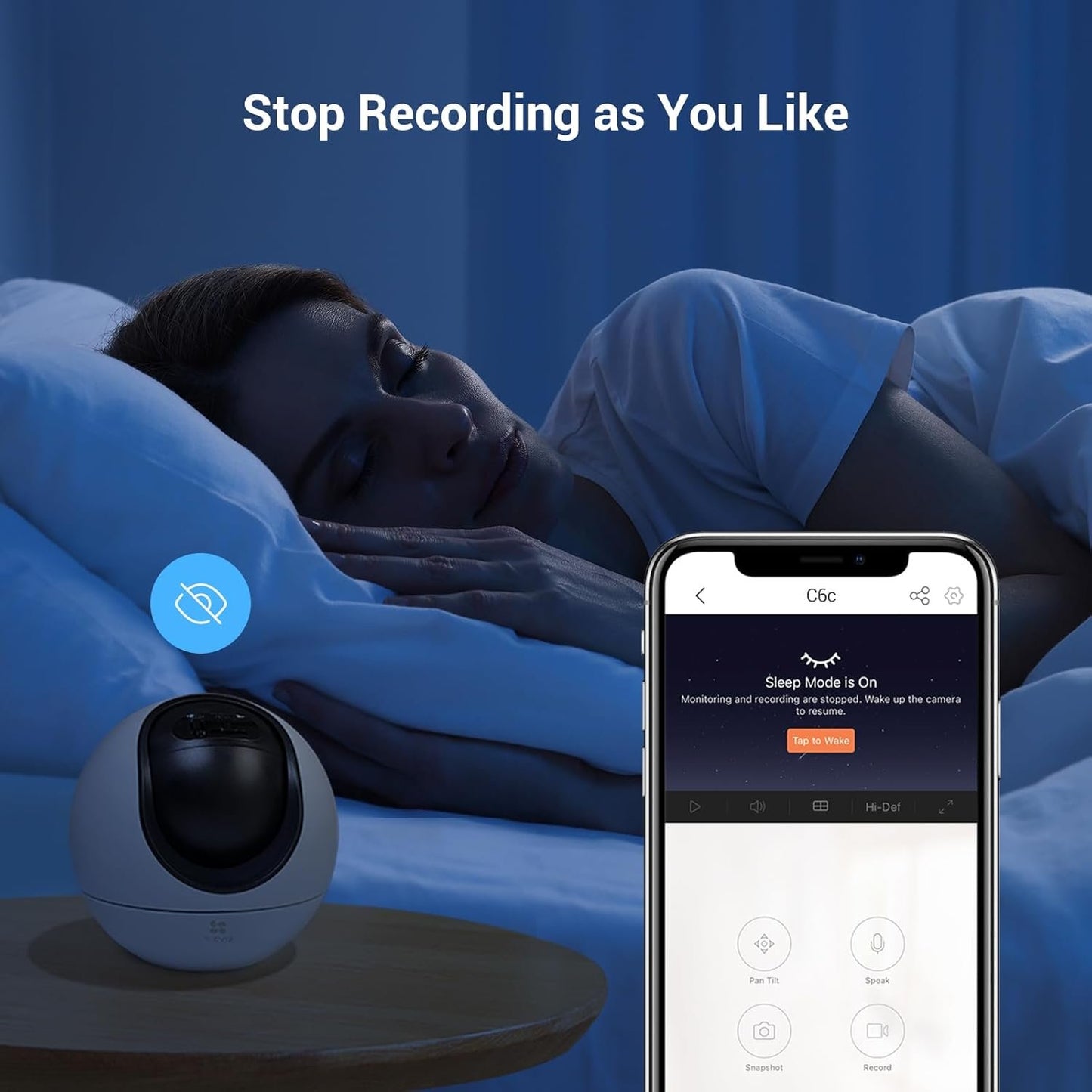 EZVIZ Indoor Security Camera, Pan/Tilt Wi-Fi Camera, 2K 3MP Home Camera, Pet/Baby Monitor, Color Night Vision, Smart Tracking, Human Detection, 2-Way Talk, Privacy Shutter, 512G SD/iCloud, Alexa, C6c